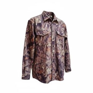 L.L.Bean Men's Camouflage Button-Up Shirt, Loose Fit, Long Sleeves, Size Large